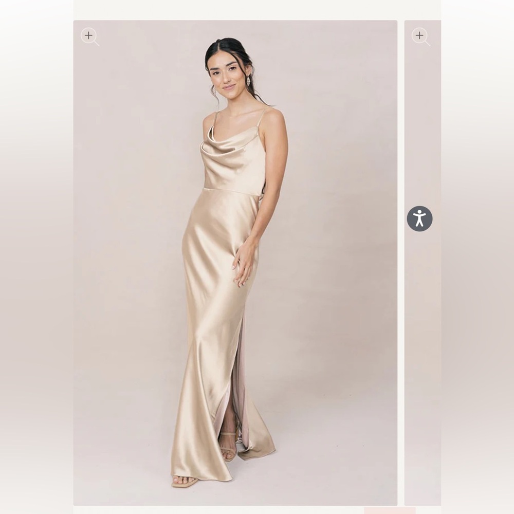 Revelry Cream Cowl Neck Slit Gown for Wedding
